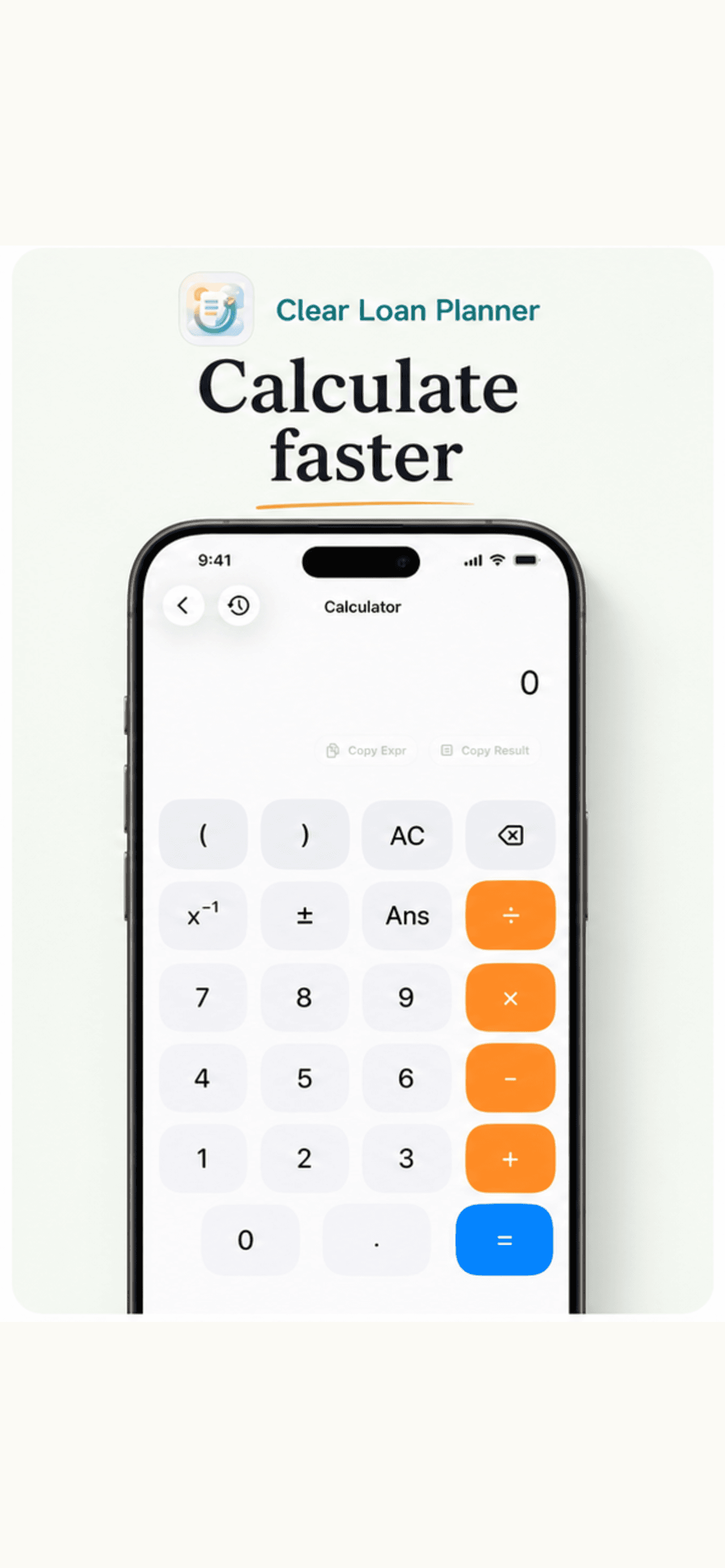 Clear Loan Planner calculator screenshot.