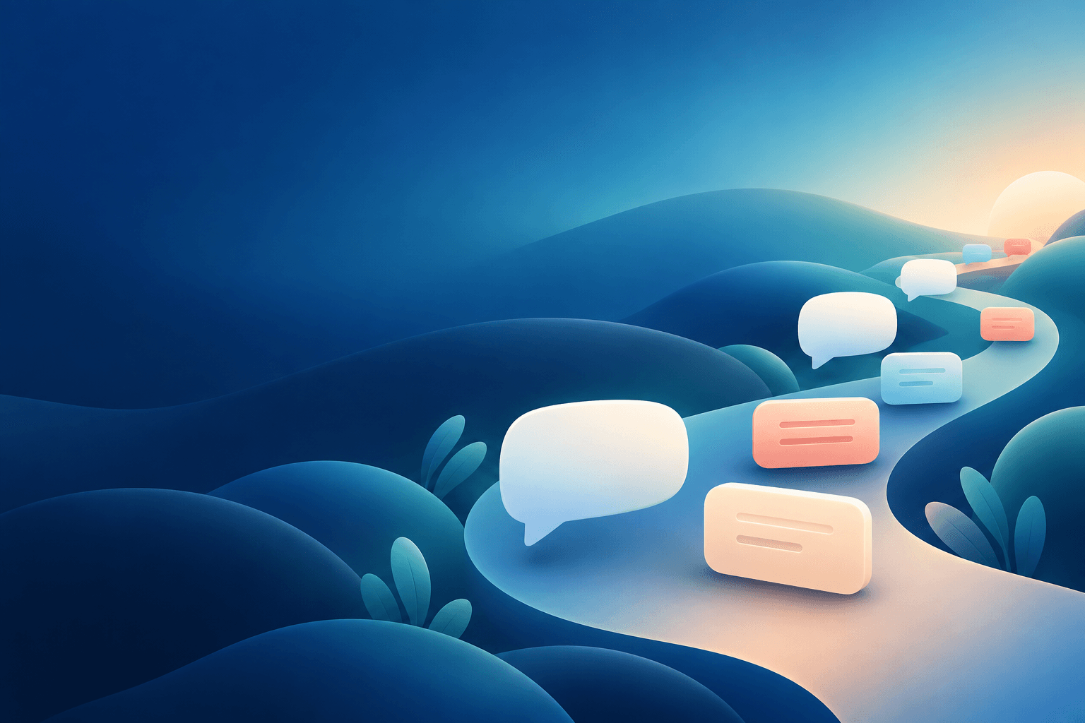A calm path representing preparation for a speaking moment